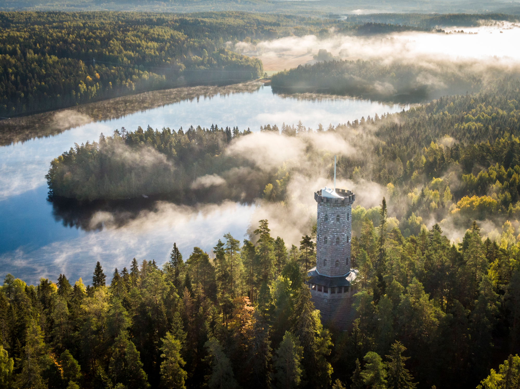 Ilmakuva Aulangon näkötornista.