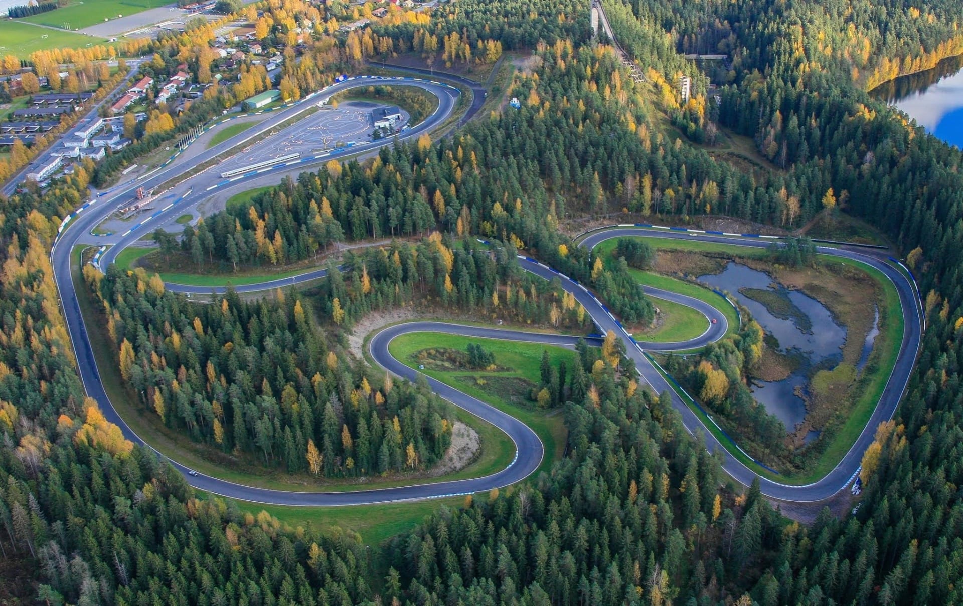 The Ahvenisto Race Trackis located in the middle of the city and park,the height difference is 32 meters.Only 100km from Helsinki, 70 km from Tampere.1Km from motorway exit.The Track was build in 1967,100 000 visitors a year