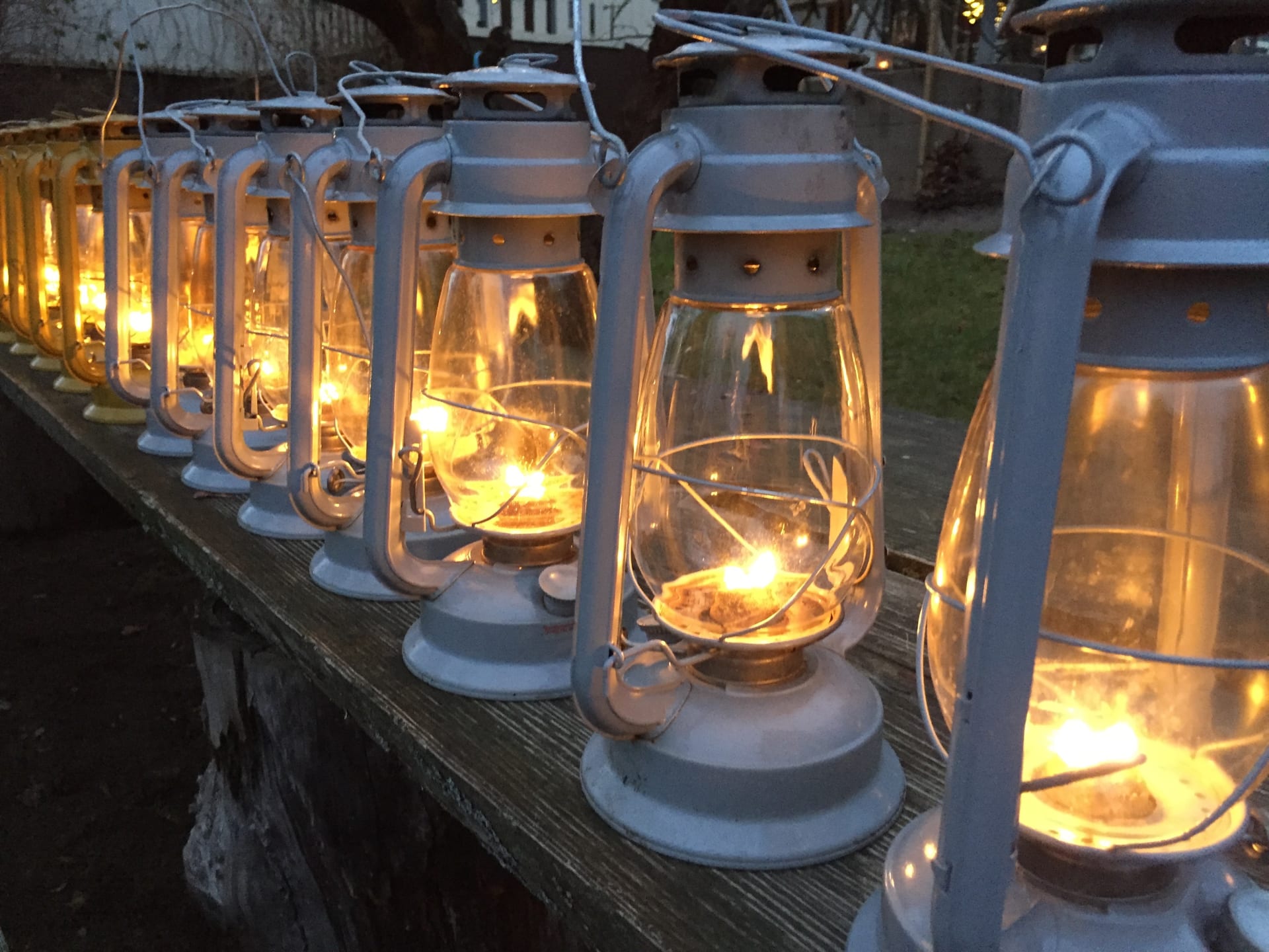 Lanterns in line